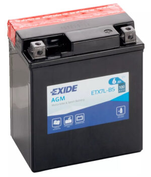 Akumulator motocyklowy EXIDE ETX7L-BS/ YTX7L-BS 12V 6Ah 100A EN P+