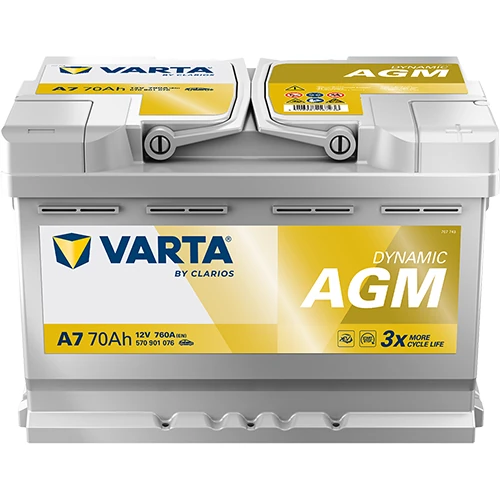 Akumulator VARTA AGM START&STOP A7 70Ah 760A (dawna E39) Akumulator VARTA AGM START&STOP A7 70Ah 760A (dawna E39)