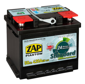 Akumulator ZAP Standard 50Ah 420A PRAWY PLUS