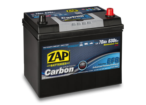 Akumulator ZAP CARBON EFB START&STOP 70Ah 630A Japan P+
