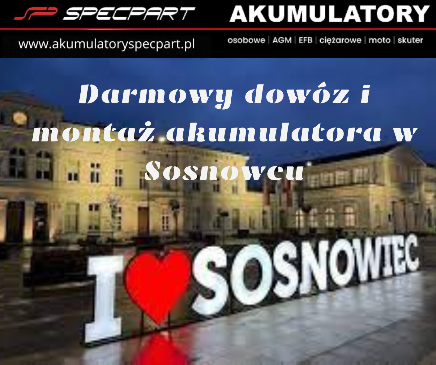 Pogotowie akumulatorowe Dowóz i Wymiana Akumulatora Sosnowiec