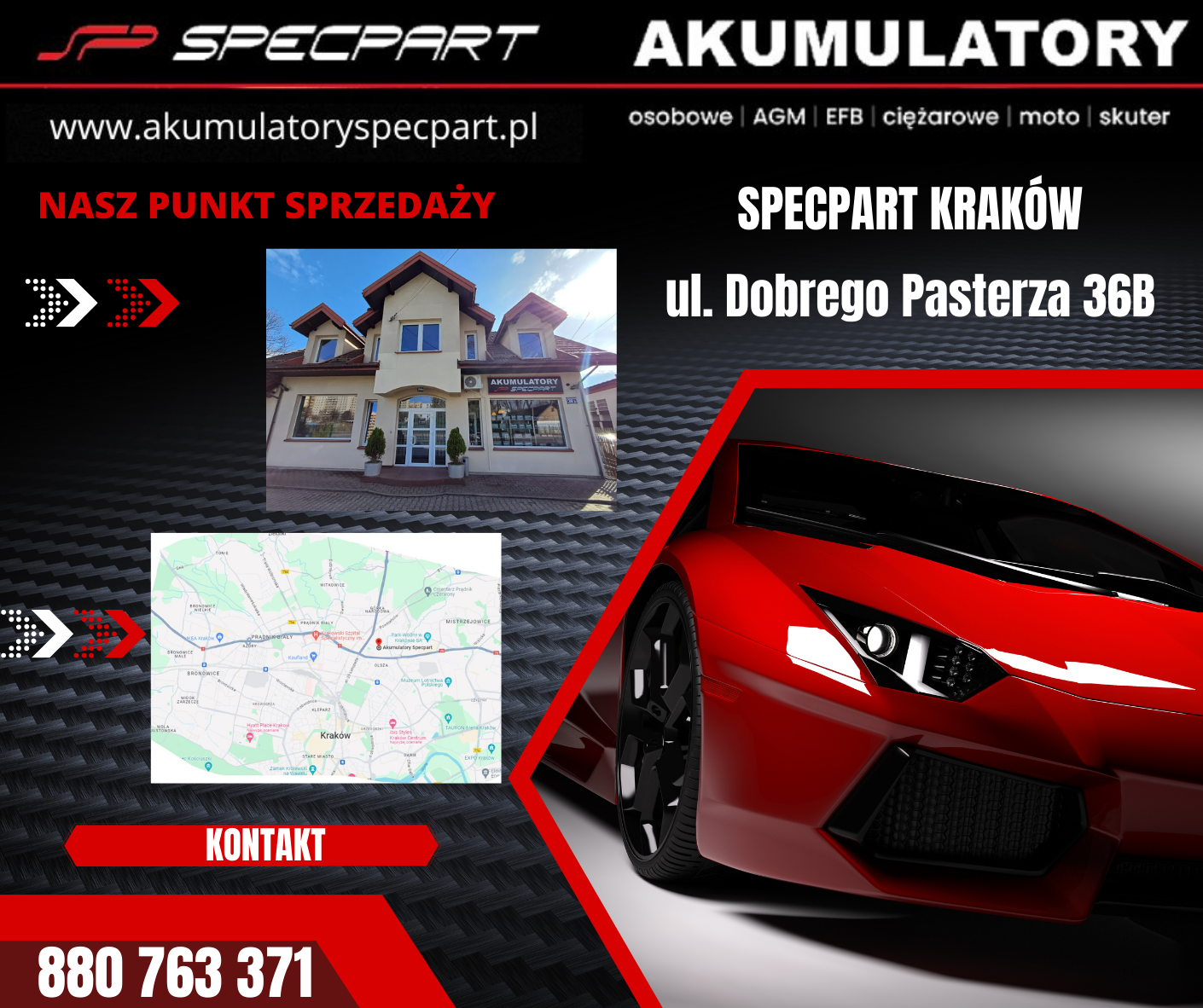 Sklep z akumulatorami w Krakowie.