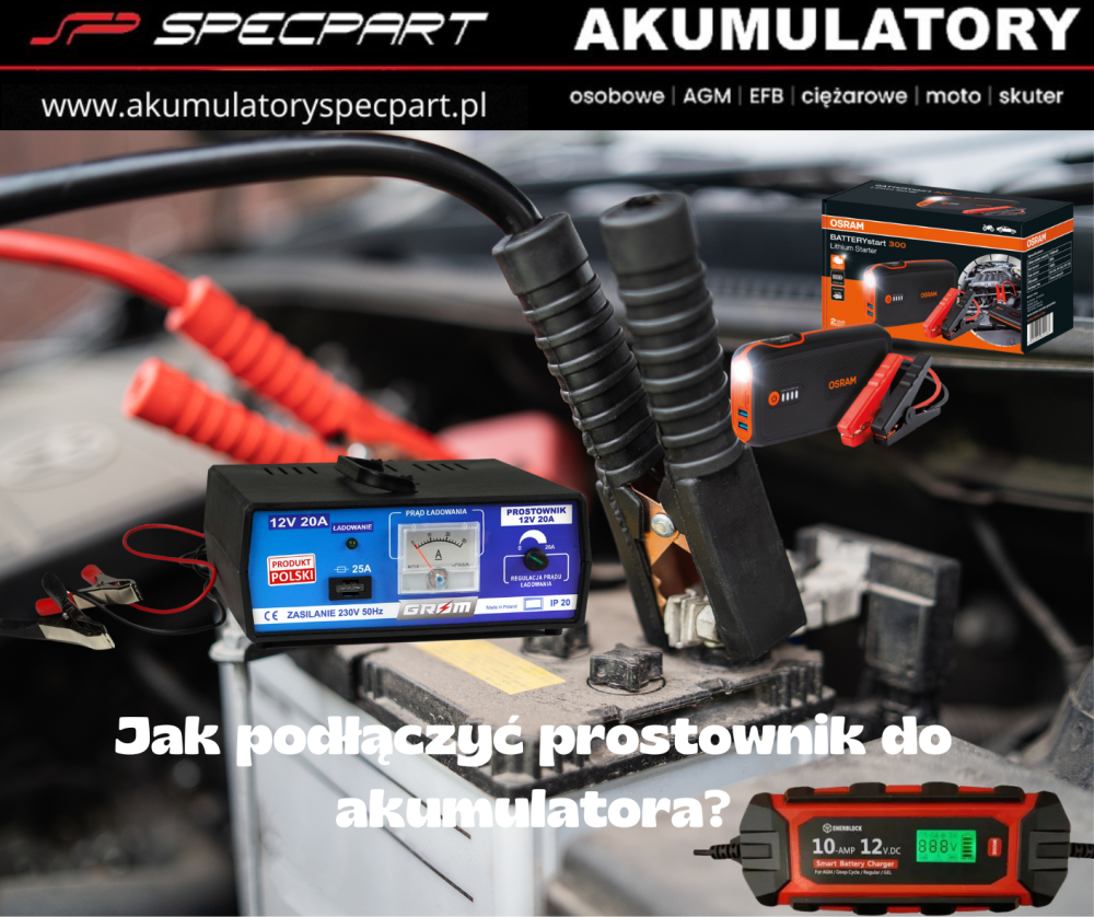 Jak podłączyć prostownik do akumulatora? - SPECPART akumulatory