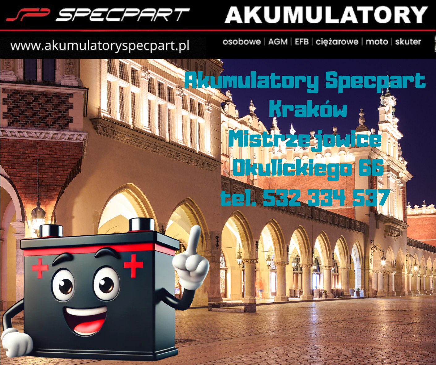Akumulatory Specpart Kraków Mistrzejowice Okulickiego