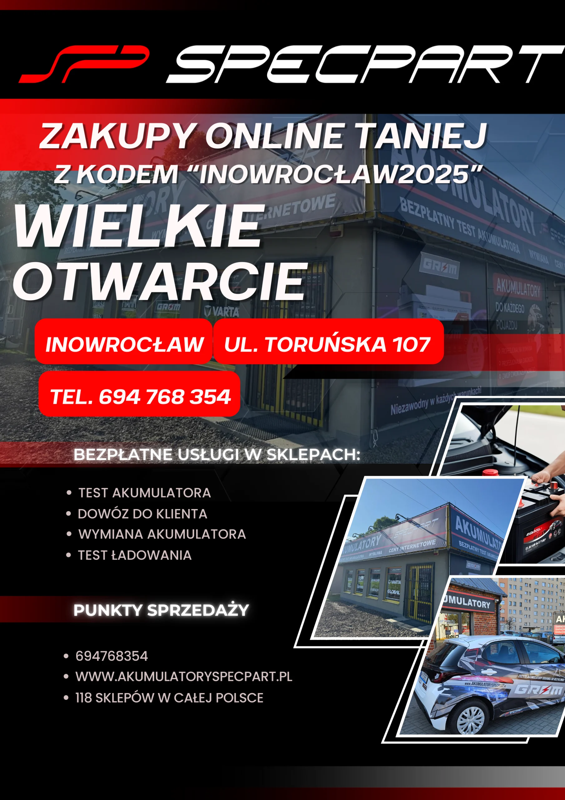 Nowy oddział Specpart w Inowrocławiu – świętuj z nami i odbierz 10% rabatu!