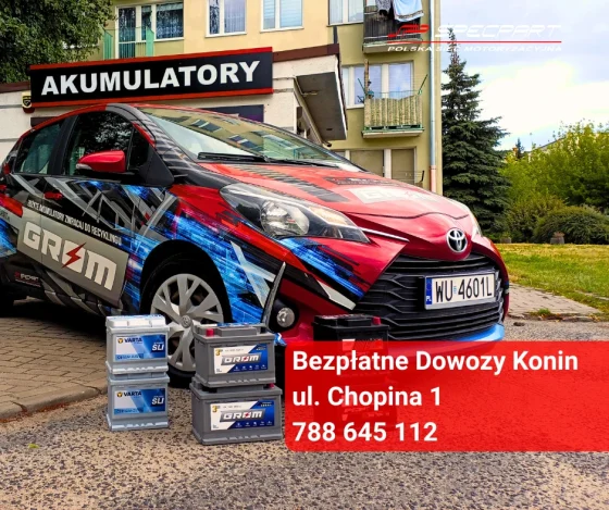 Bezpłatny dowóz akumulatorów w Koninie – zamów nowy akumulator bez wychodzenia z domu